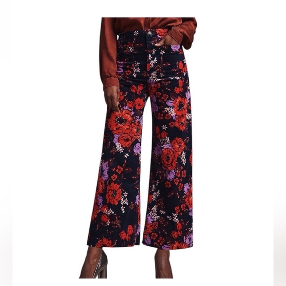 Anthropologie Pants - Maeve Anthropologie Red and Purple Wide Leg pants